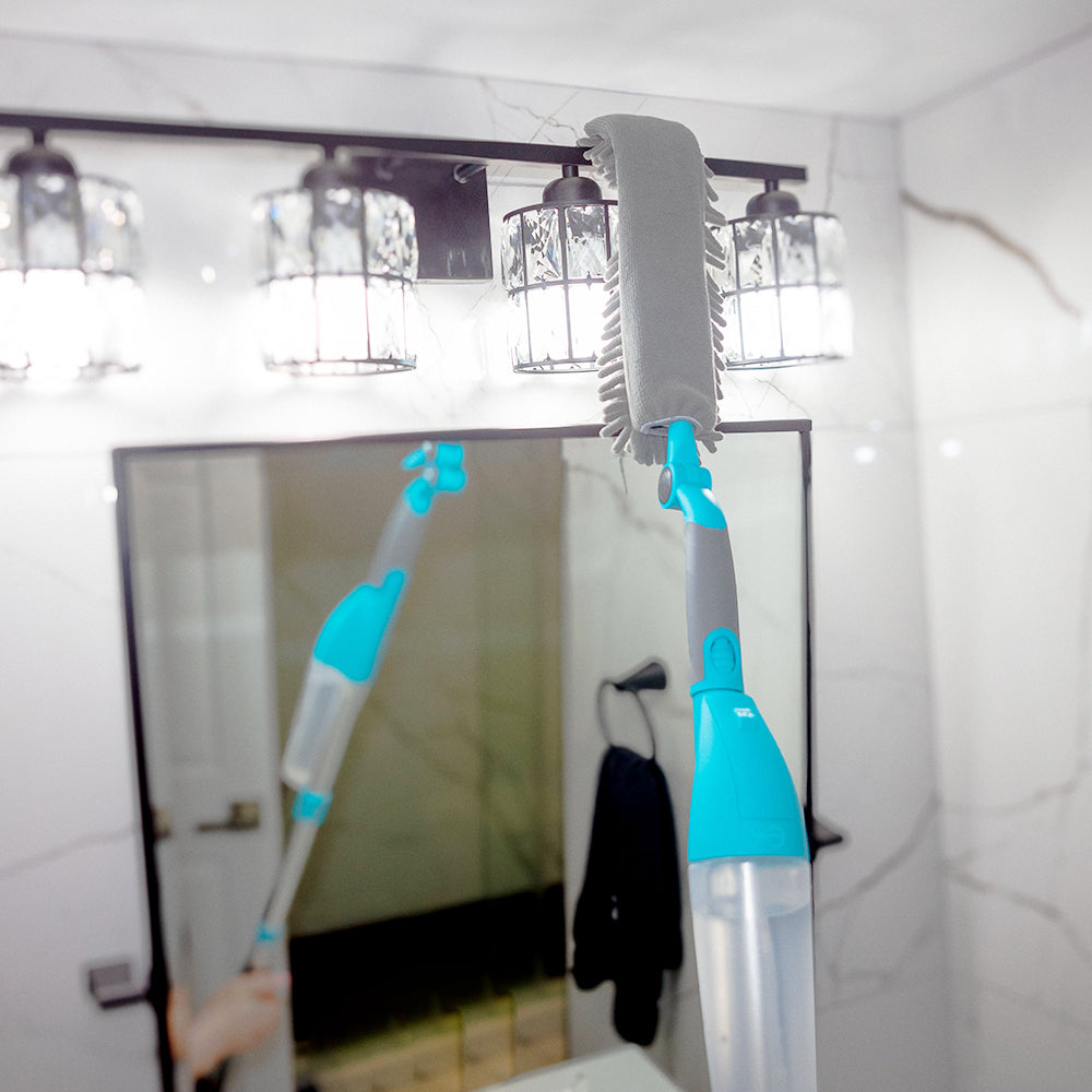 Patented Ceiling Fan Cleaner with Detachable Dustpan and Upward Spray System. Wet/ Dry Mop, Duster. FREE SHIPPING! Click for more info!