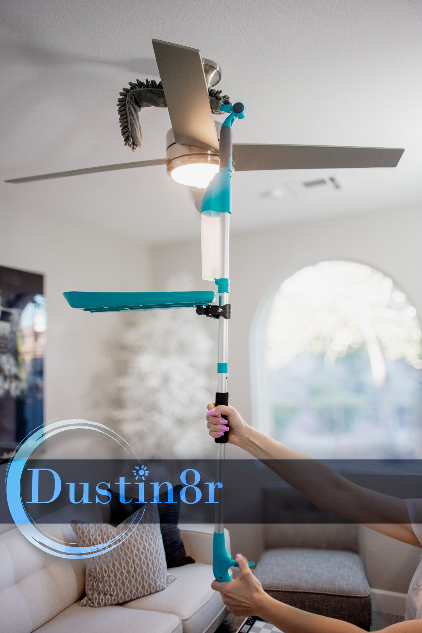 Patented Ceiling Fan Cleaner with Detachable Dustpan and Upward Spray System. Wet/ Dry Mop, Duster.                                  FREE SHIPPING!    Click for more info!